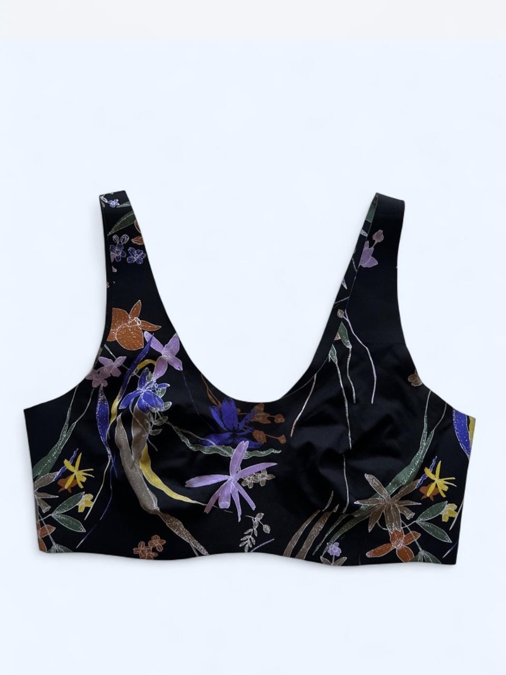 Knix Black Floral Scoop-Neck Bralette